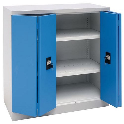 Kovová dílenská skříň na nářadí Manutan Expert, 100 x 100 x 50 cm