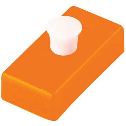 Obdélníkový magnet, oranžový/bílý, 23 x 55 mm