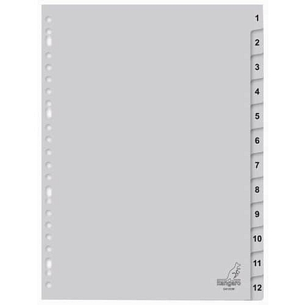 Číselné rozdružovače Kangaro, A4, 1 - 12, 25 ks