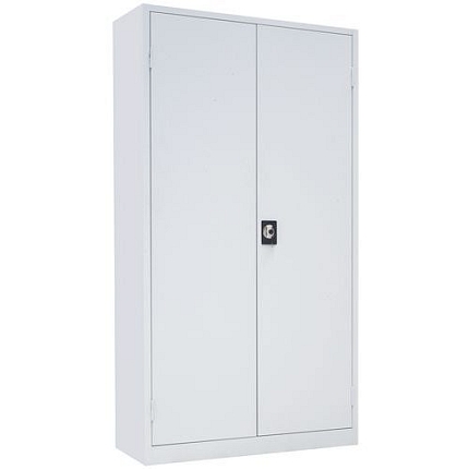 Kovová dílenská skříň, 195 x 100 x 45 cm, šedá/šedá - Manutan Expert