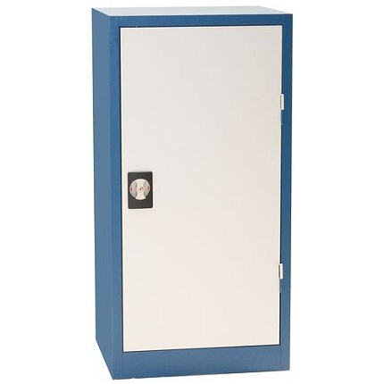 Kovová dílenská skříň Manutan Expert, 106 x 53 x 45 cm, šedá/modrá