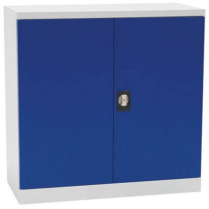 Dílenská skříň na nářadí Manutan Expert, 100 x 100 x 45 cm, se 2 zásuvkami