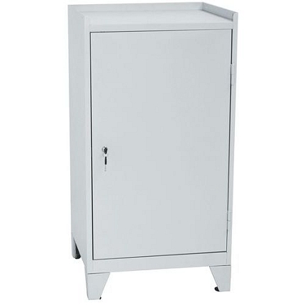 Kovová dílenská skříň na nářadí Manutan Expert, 102 x 53,3 x 50 cm, šedá/šedá