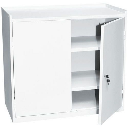 Dílenská skříň na nářadí Manutan Expert, 91,5 x 100 x 50 cm, šedá/šedá