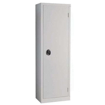 Kovová dílenská skříň Acial, 198 x 54 x 43 cm, šedá/šedá