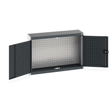 Závěsná skříňka Bott Cubio, zadní panel typu perfo, 70 x 105 x 32,5 cm, šedá-antracit