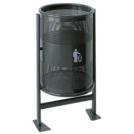Venkovní odpadkový koš na sloupku 60 l grafitový