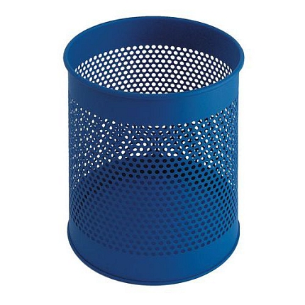 Kovový perforovaný odpadkový koš 15 l modrý