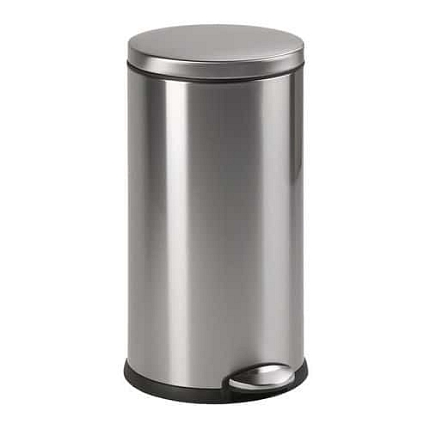 Odpadkový koš s nožním pedálem Basic 30 l z matné nerezové oceli