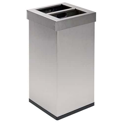 Odpadkový koš Carro Mix 2 x 52,5 l z matné nerezové oceli