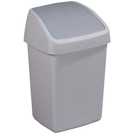 Odpadkový koš Delta s výklopným víkem šedý