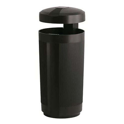 Venkovní odpadkový koš se stříškou 50 l černý