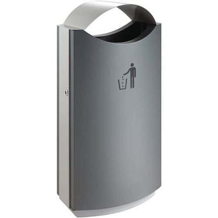 Venkovní odpadkový koš s víkem 68 l šedý