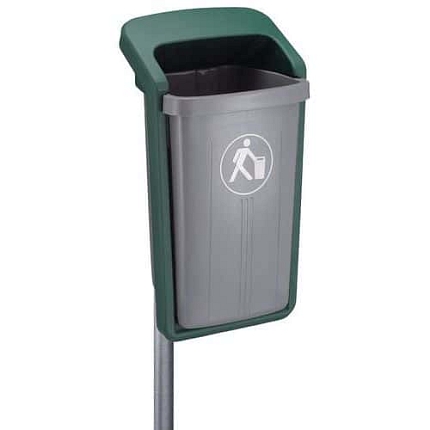 Plastový venkovní odpadkový koš 50 l šedý/zelený