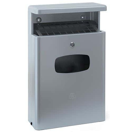 Venkovní odpadkový koš s krytem proti dešti 16 l šedý