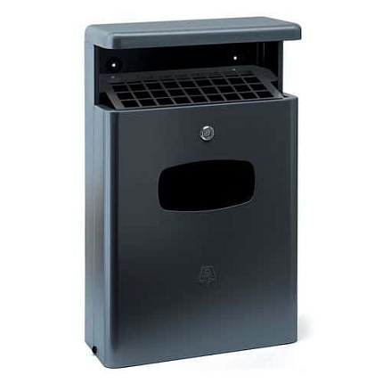 Venkovní odpadkový koš s krytem proti dešti 16 l antracitový