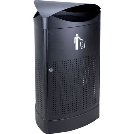 Venkovní trojúhelníkový odpadkový koš 60 l černý