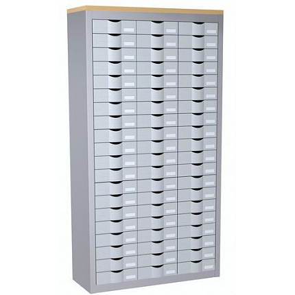 Zásuvková skříň Paperflow, 60 zásuvek, šedá