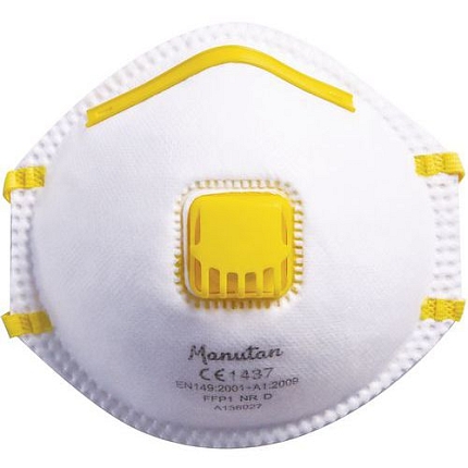 Respirátor Manutan Expert s ventilkem, stupeň ochrany FFP1, 10 ks