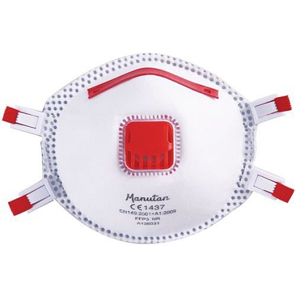 Respirátor Manutan Expert s ventilkem, stupeň ochrany FFP3, 5 ks