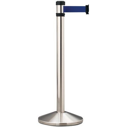 Zahrazovací sloupek s pásem Manutan Expert Silk, 2 m, modrý