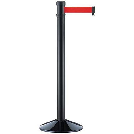 Zahrazovací sloupek s pásem Manutan Expert Matt, 2 m, červený