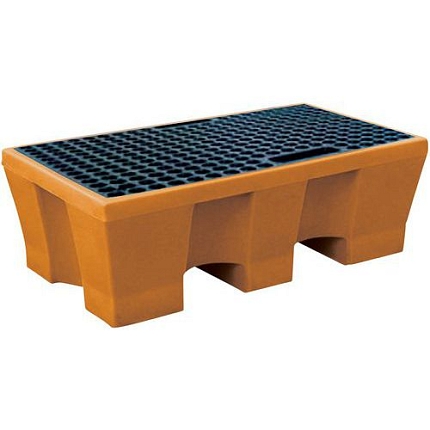 Plastová záchytná vana s kovovým roštem, kapacita 240 l - Manutan Expert