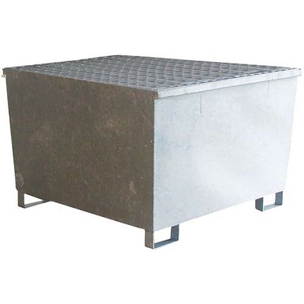 Ocelová záchytná vana Manutan Expert pod IBC kontejner, šedá