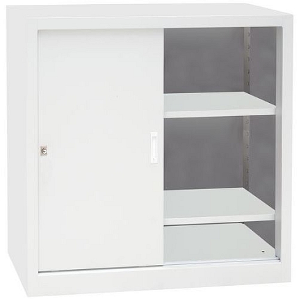 Kovová dílenská skříň, 100 x 100 x 45 cm, šedá/šedá - Manutan Expert