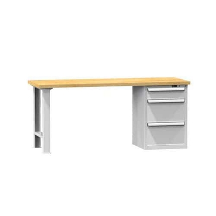 Dílenský stůl KOMBI EM4820, 2000 x 800 x 880 mm, MULTIPLEX, šedá-šedá