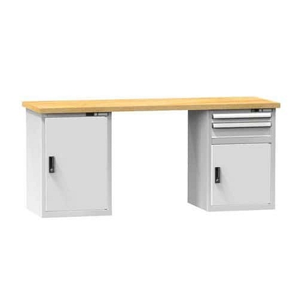 Dílenský stůl KOMBI KM4720, 2000 x 700 x 880 mm, MULTIPLEX, šedá-šedá