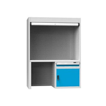 Kontrolní pracoviště Polak, 1969 x 1462 x 753 mm, šedá/modrá