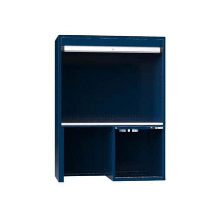 Kontrolní pracoviště s nohou, 1462 x 753 x 2219 mm, tmavě modrá