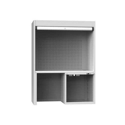 Kontrolní pracoviště s nohou, 1462 x 753 x 2219 mm, šedá