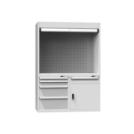 Kontrolní pracoviště, 1462 x 753 x 2069 mm, šedá-šedá