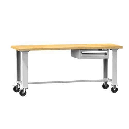 Mobilní dílenský stůl MPS2-815, 1500 x 800 x 880 mm, BUK, šedá-šedá