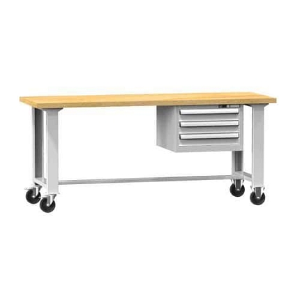 Mobilní dílenský stůl MPS3-715, 1500 x 700 x 880 mm, BUK, šedá-šedá