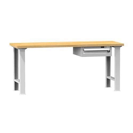 Dílenský stůl KOMBI PB5725, 2500 x 700 x 890 mm, BUK, šedá-šedá
