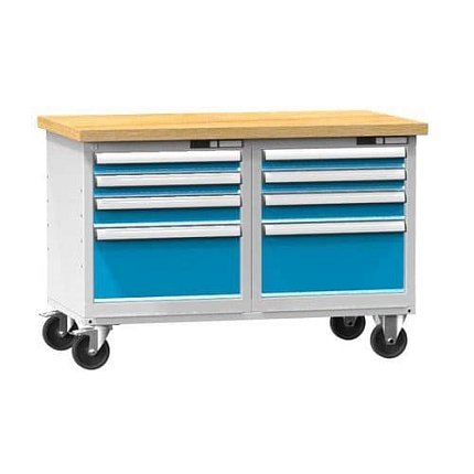 Mobilní dílenský stůl PPS-6M, 1200 x 700 x 810 mm, MULTIPLEX, šedá-modrá