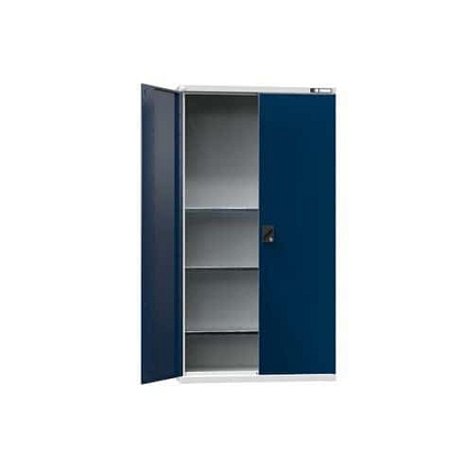 Kovová dílenská skříň na nářadí SK2, 1950 x 1044 x 405 mm, 3 police, šedá/tmavě modrá