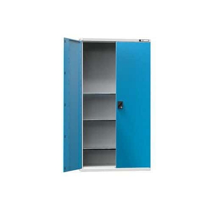 Kovová dílenská skříň na nářadí SK2, 1950 x 1044 x 405 mm, 3 police, šedá/modrá