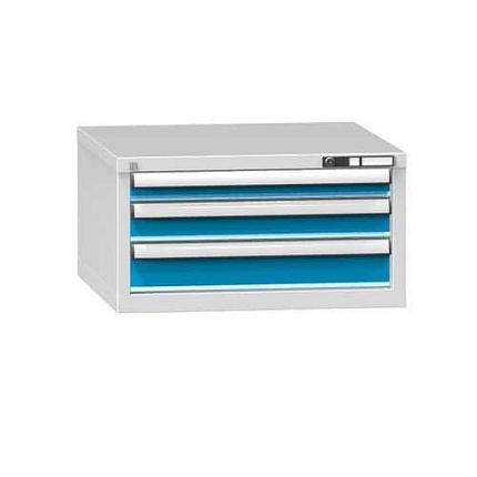 Zásuvková skříň ZB4, 731 x 753 x 390 mm, šedá-modrá