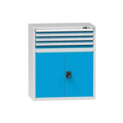 Zásuvková skříň ZC1, 1037 x 600 x 1215 mm, šedá-modrá