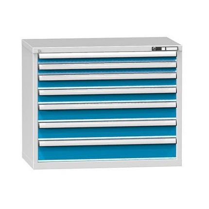 Zásuvková skříň ZC7, 1037 x 600 x 840 mm, šedá-modrá