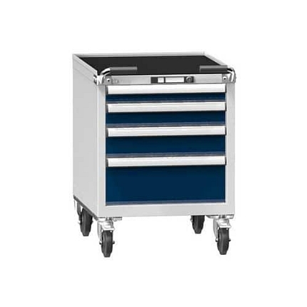 Dílenský vozík ZEM59-2, 27x36D, 578 x 753 x 810 mm, šedá-tmavě modrá