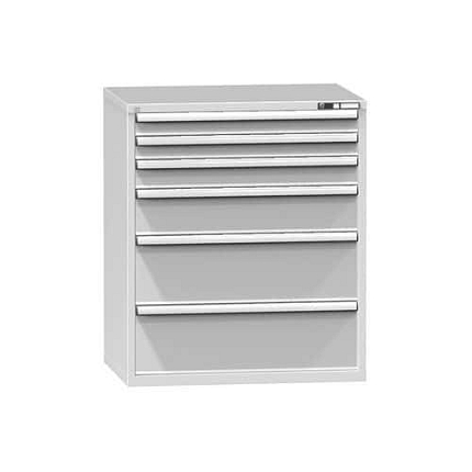 Dílenská zásuvková skříň ZG, 6 zásuvek, 1215 x 1037 x 753 mm, šedá/šedá