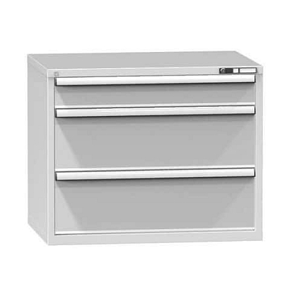 Dílenská zásuvková skříň ZG, 3 zásuvky, 840 x 1037 x 753 mm, šedá/šedá