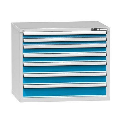 Zásuvková skříň ZG5, 1037 x 753 x 840 mm, šedá-modrá