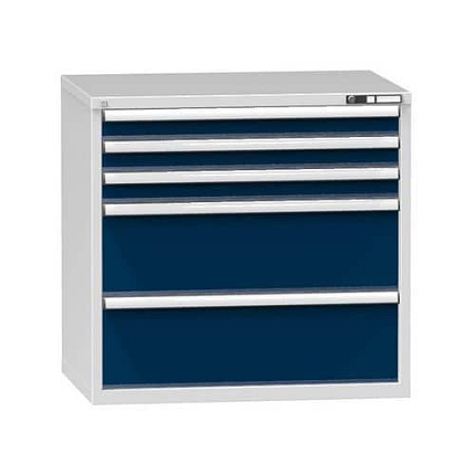 Zásuvková skříň ZG2, 1037 x 753 x 990 mm, šedá-tmavě modrá