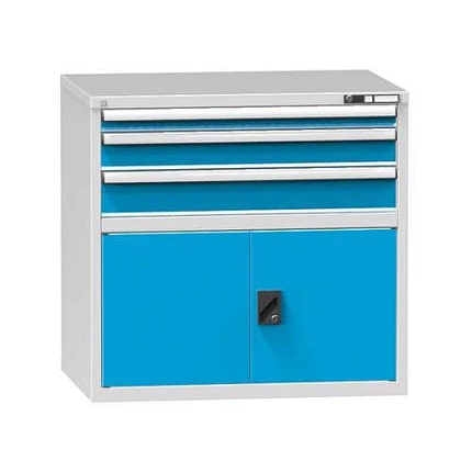 Zásuvková skříň ZG7, 1037 x 753 x 990 mm, šedá-modrá